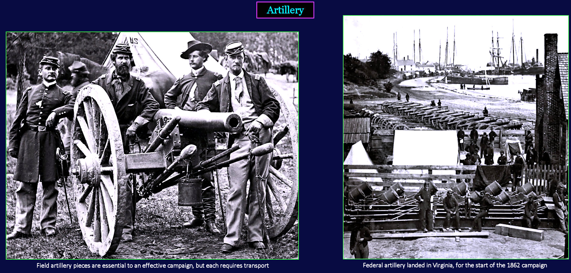 Peninsula campaign field artillery, 1862